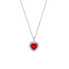 Bright Red Heart Cubic Zirconia Necklace
