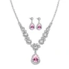 Pink Rhinestone Necklace & Earrings 2-Piece Set — photo 2