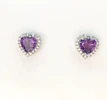 Violet Heart Cubic Zirconia Stud Earrings