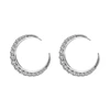 White Cubic Zirconia C-Shaped Earrings