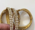 2-Row Rhodium-Plated 3.5mm Clear Rhinestone Stretch Bracelet