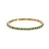 Gold-Plated 3.5mm Light Green Rhinestone Stretch Bracelet