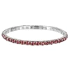 Rhodium-Plated 3.5mm Light Purple Rhinestone Stretch Bracelet