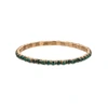 Gold-Plated 3.5mm Dark Green Rhinestone Stretch Bracelet