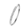 Rhodium-Plated Alloy Cubic Zirconia Bangle