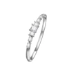 Rhodium-Plated Alloy Cubic Zirconia Bangle