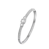 Rhodium-Plated Alloy Cubic Zirconia Bangle