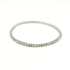 Rhodium-Plated 2mm AB Rhinestone Stretch Bracelet