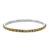 Rhodium-Plated 3.5mm Light Yellow Rhinestone Stretch Bracelet