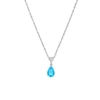 Lake Blue Teardrop Cubic Zirconia Necklace