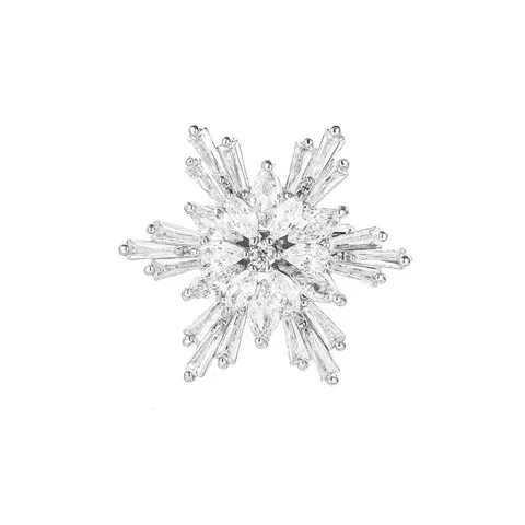 Snowflake Cubic Zirconia Brooch and Button — 1360044(s)