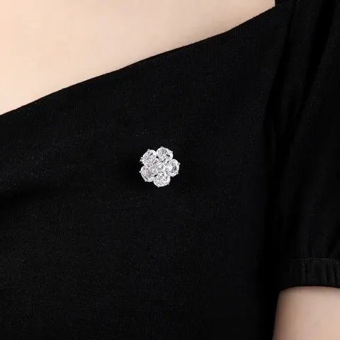 Flower Cubic Zirconia Brooch and Button Cheap Wholesale — photo 3