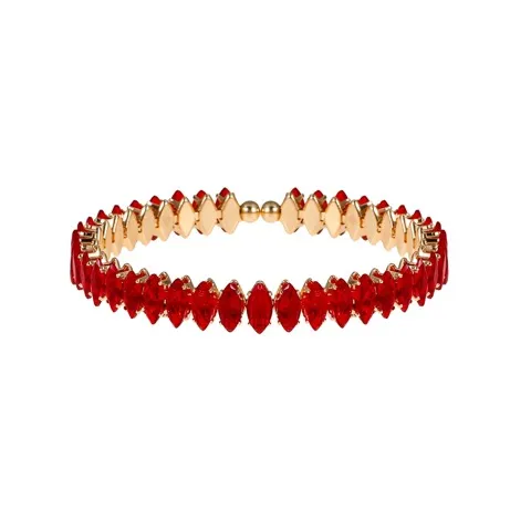 Cubic Zirconia Coil Bangle Bracelet Horse Eyes for Bridesmaid