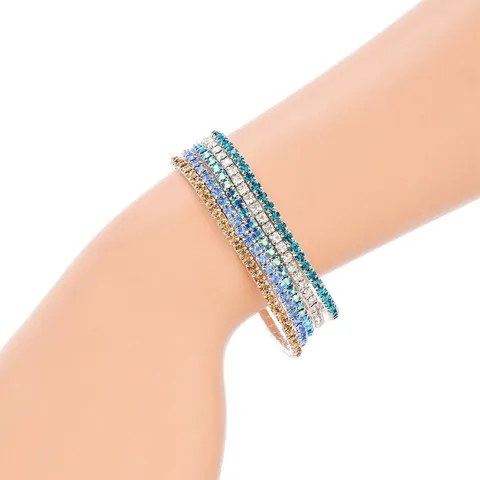 3.5MM Rhinestone Stretch Bracelets — Multiple Color Combinations, Wholesale — photo 3