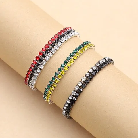 3.5MM Rhinestone Stretch Bracelets — Multiple Color Combinations, Wholesale — photo 5