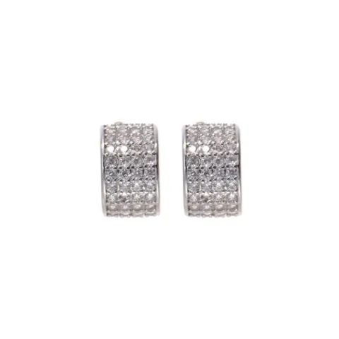 Curved full shiny zircon stud earrings – Simple Elegance, Custom size — photo 3