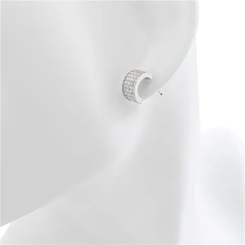 Curved full shiny zircon stud earrings – Simple Elegance, Custom size — photo 5