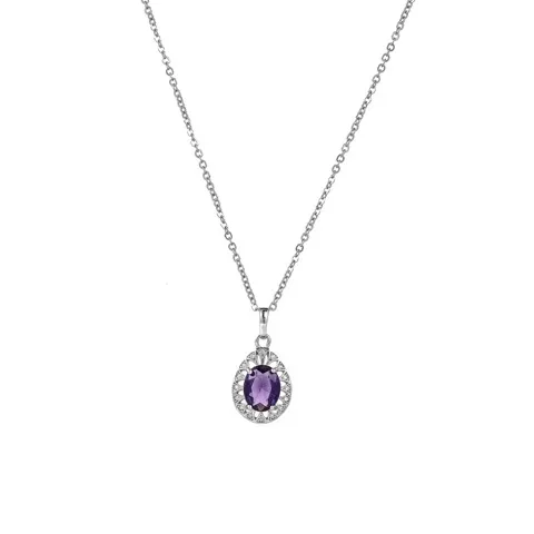 Oval shape Cubic Zirconia Pendant Necklace Wholesale, Custom stone colors — photo 4