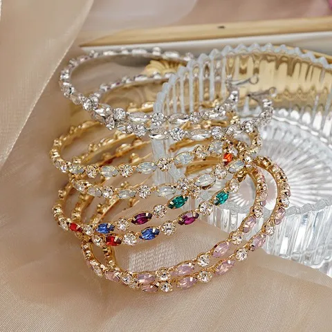 Big Circle Rhinestone hoop Earrings Exaggerated design-Custom stone color