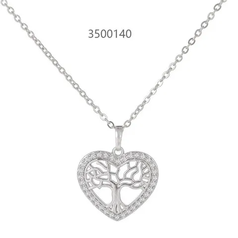 Cubic Zirconia Heart Cross Pendant Necklace with Creative Design-Wholesale