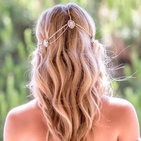Bridal headwear Retro ethnic tassel rhinestone hair chain jewelry Wholesale, Custom stone colors — photo 5