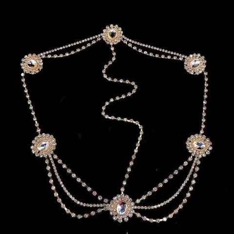 Bridal headwear Retro ethnic tassel rhinestone hair chain jewelry Wholesale, Custom stone colors — photo 3