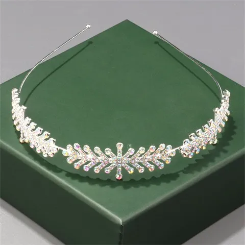 High-end rhinestone headband, elegant full rhinestone leaf bridal hair accessory jewelry Wholesale, Custom stone colors — photo 6