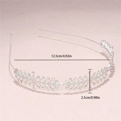 High-end rhinestone headband, elegant full rhinestone leaf bridal hair accessory jewelry Wholesale, Custom stone colors — photo 4