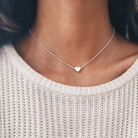 Silver Plating Mini Heart Pendant Necklace Cheap Jewelry Wholesale — photo 3