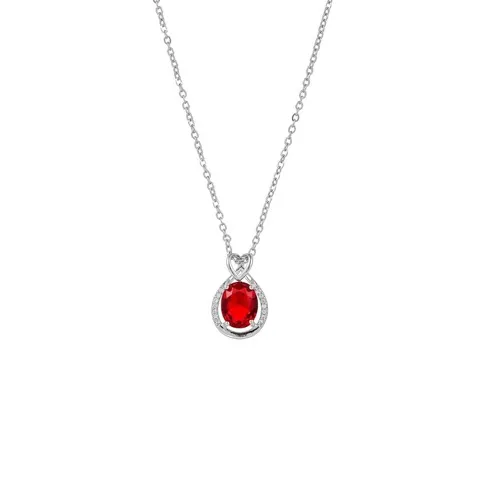 Exquisite Red Round Zircon Pendant Necklace Wholesale, Custom stone colors