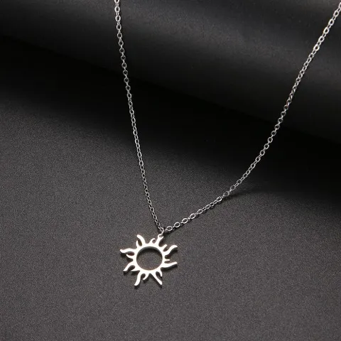 Silver Plated Sunlight Pendant Necklace Cheap Wholesale Jewelry