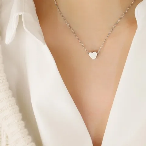Silver Plating Mini Heart Pendant Necklace Cheap Jewelry Wholesale