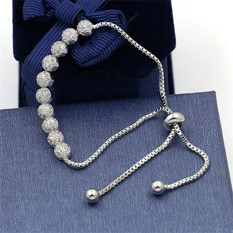 High-end Ladies' Cubic Zirconia Ball Slider Bracelet Factory Wholesale