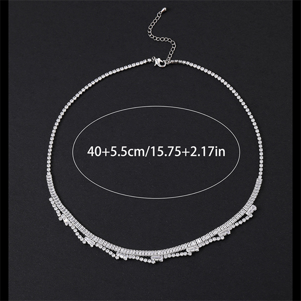 LN0336 necklace in a white metal-color appearance, with a 40 + 5.5 cm reference annotation