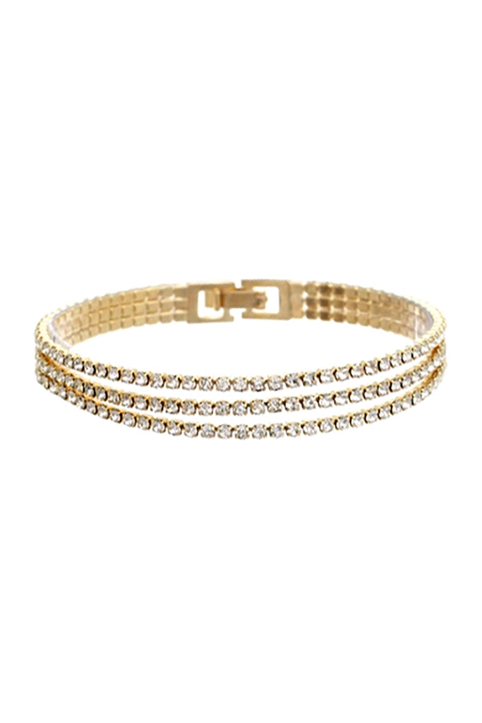 Gold-colored multi-row bracelet